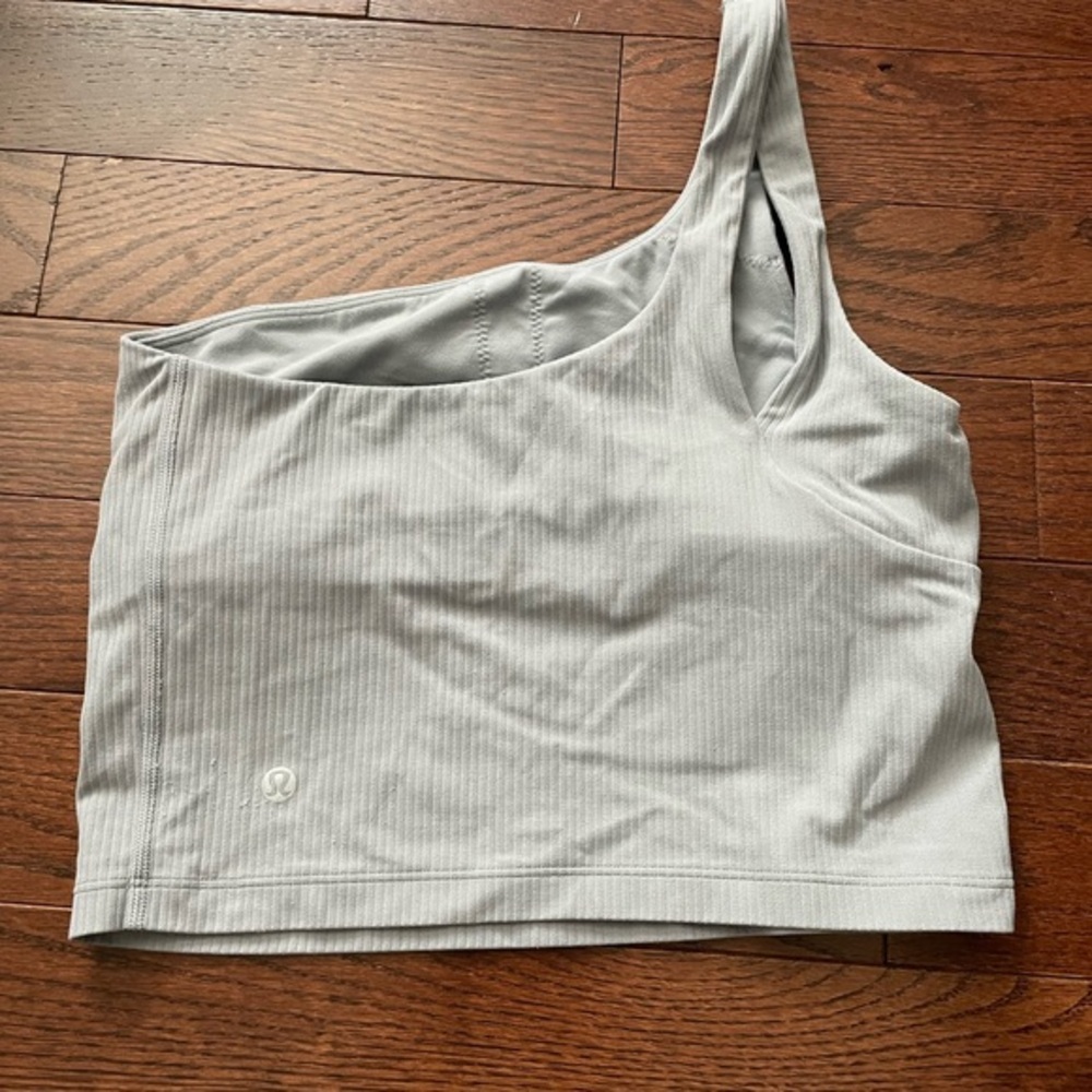 lululemon athletica Gray One-Shoulder Crop Top